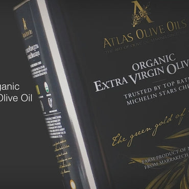 ATLAS Organic Extra Virgin Olive Oil Metal Tin of 169,07 OZ (5L) - Moroccan and Polyphenol Rich - Carbon Neutral - Low Acidity