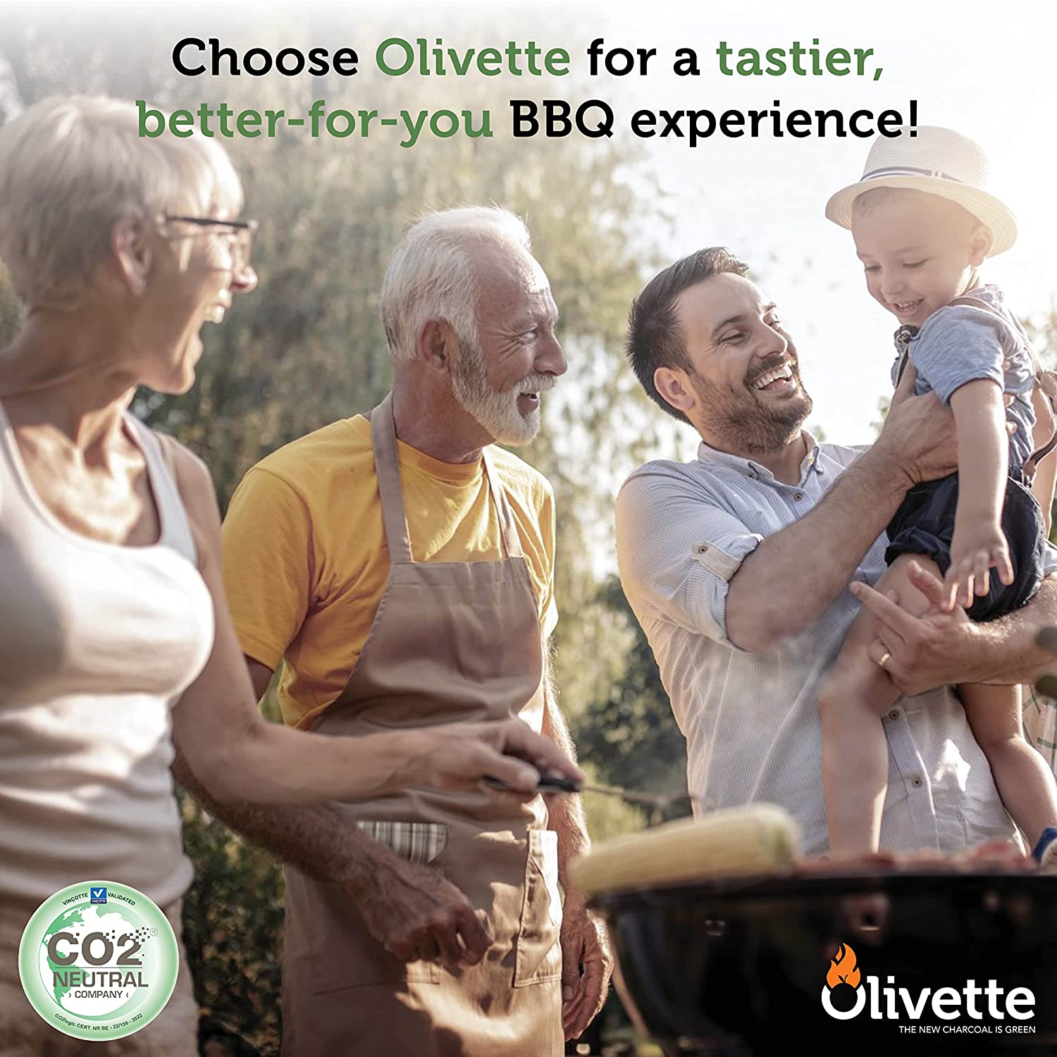 OLIVETTE Organic BBQ BRIQUETTES - Smoke Free - Ecological made from Recycling olive tree byproducts  - Burns 3 times longer - Reusable when using a Kettle type BBQ - Bag of 6.6 Lbs / 3 Kg