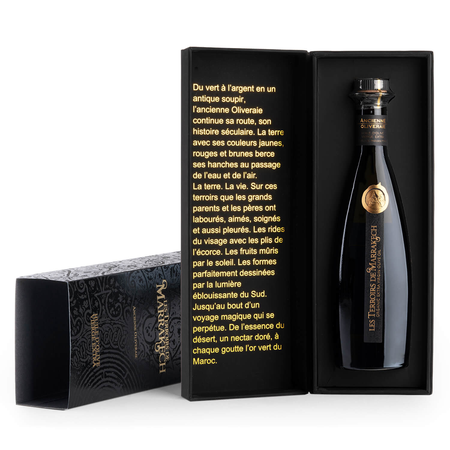 LES TERROIRS DE MARRAKECH - Organic Extra Virgin Olive Oil bottle 250 ml and gift box