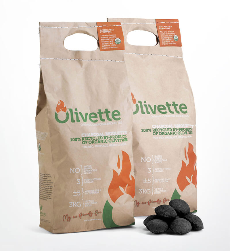 Olivette Organic charcoal briquettes