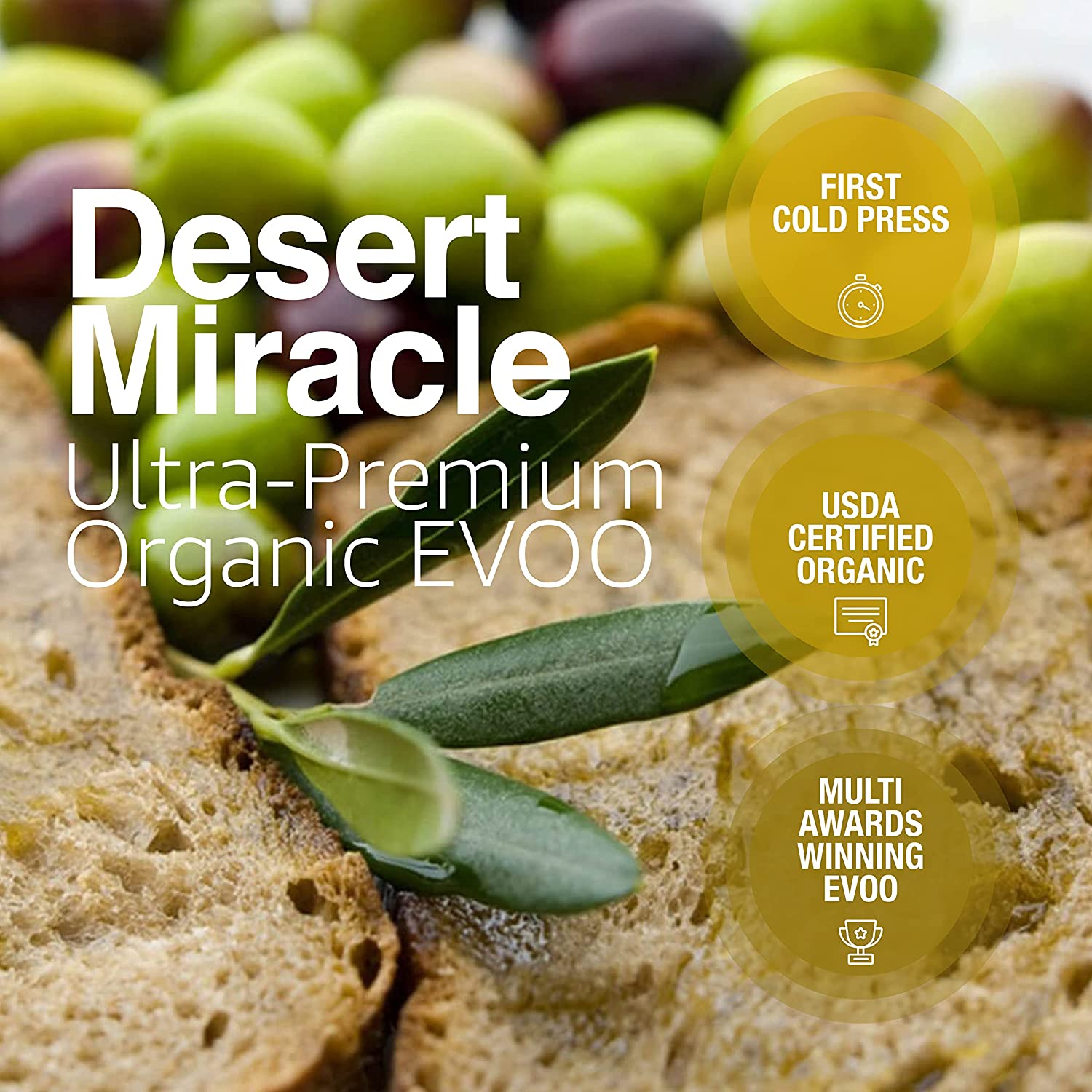 DESERT MIRACLE organic olive oil from Morocco. First cold press. Ideal for your desserts and pastries! 