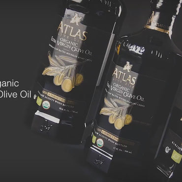 ATLAS Organic Extra Virgin Olive Oil Glass bottle of 16,9 OZ (500 ML) - Moroccan and Polyphenol Rich - Carbon Neutral - Low Acidity